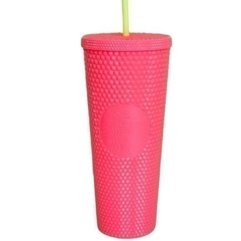 Starbucks Tumbler Summer 2022-Dragonfruit/Coral Glossy Studded Bling Cup…